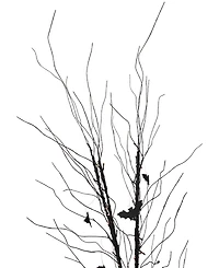 Northlight 50" Led Lighted Black Halloween Branch Tree with Bats Warm White Lights