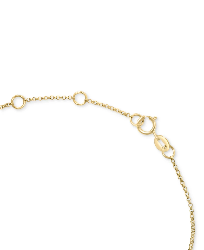 Effy Sapphire (1/8 ct. t.w.) & Black and White Diamond (1/5 ct. t.w.) Hamsa Hand & Evil Eye Link Bracelet in 14k Gold
