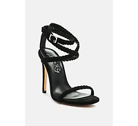 Sherri Ankle Braided Strap High Heel Sandals