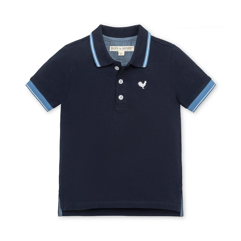 Hope & Henry Boys Short Sleeve Knit Pique Polo Shirt