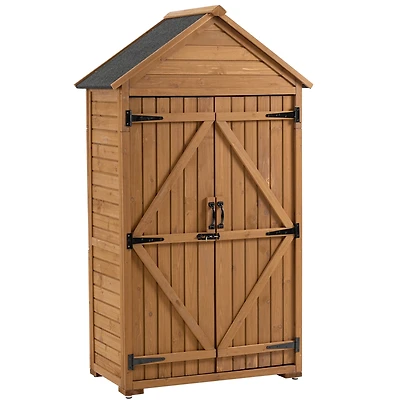 Streamdale Wooden Outdoor Storage Cabinet with Shelves and Latch
