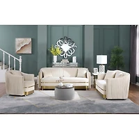 Simplie Fun Round Ottoman Set with Storage & Coffee Table - 2 in 1 Function