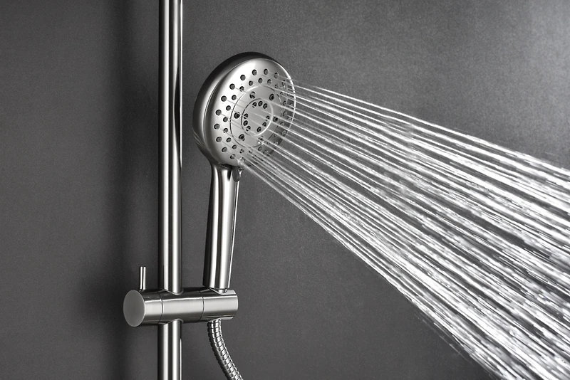 Shower System, With 10" Rain Showerhead, 4-Function Hand Shower, Adjustable Slide Bar And Soap Dish