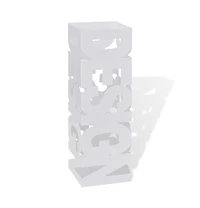 vidaXL White Square Umbrella Stand Storage Holder Walking Stick Steel 19.1