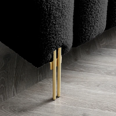 Streamdale Furniture Modern Sherpa Upholstered End-of-Bed Bench with Gold Legs