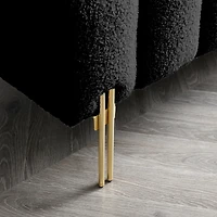 Streamdale Furniture Modern Sherpa Upholstered End-of-Bed Bench with Gold Legs