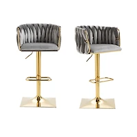 Streamdale Vintage Bar Stools With Back And Footrest Counter Height Dining Chairs