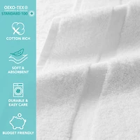 Arkwright Home Admiral Hand Towels (12 Pack), 16x27 in., Cotton Poly Blend, White
