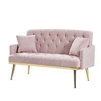 Simplie Fun Pink Teddy Fabric 2 Seater Sofa