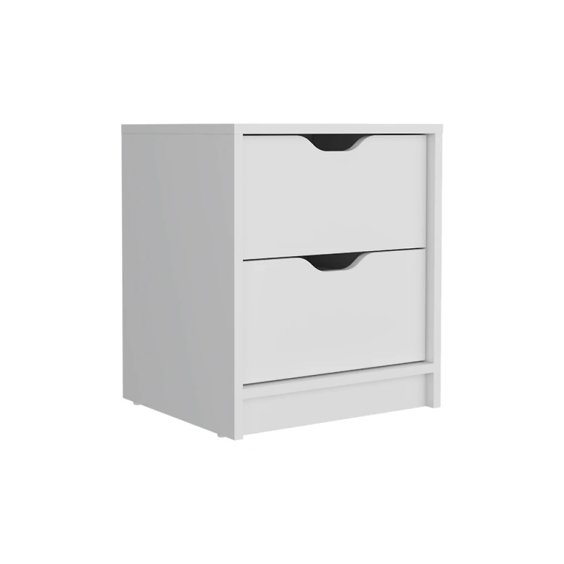 Streamdale Basilea 2 Drawers Nightstand, Pull Out System - White