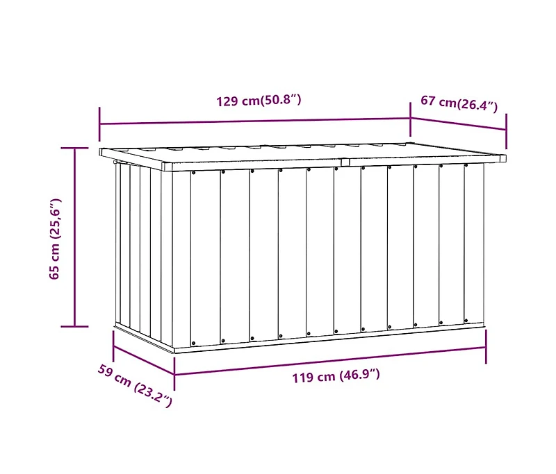 vidaXL Patio Storage Box Anthracite 50.8"x26.4"x25.6"