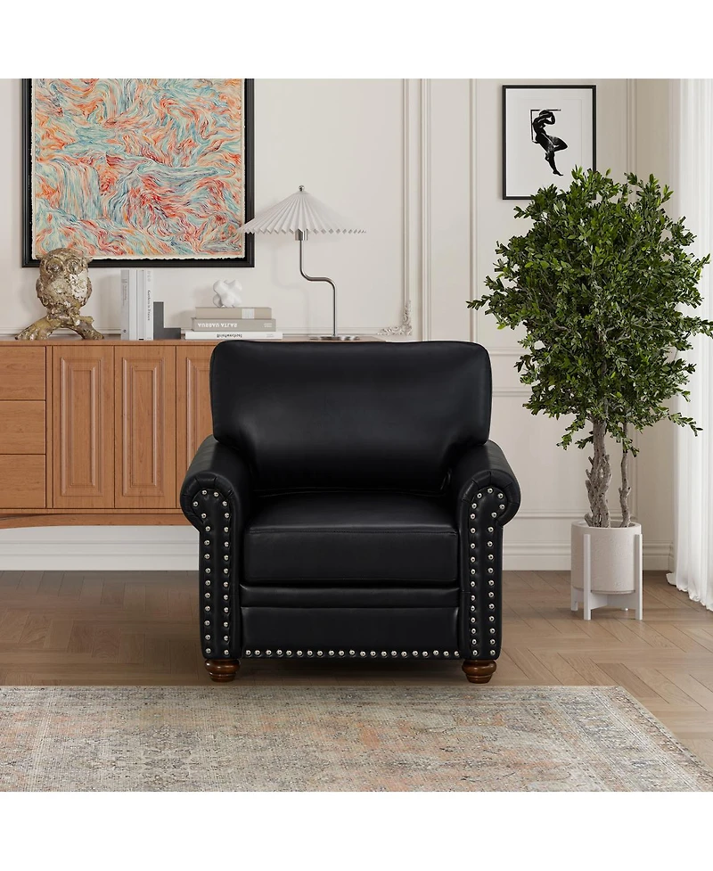 Streamdale Furniture Living Room Sofa Single Seat Chair With Wood Leg Faux Leather