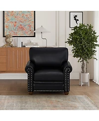 Streamdale Furniture Living Room Sofa Single Seat Chair With Wood Leg Faux Leather