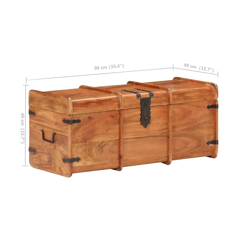 vidaXL Storage Chest 35.4"x15.7"x15.7" Solid Acacia Wood