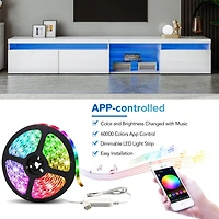 Simplie Fun Led Tv Stand With Storage, Color Changing Lights