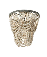 Storied Home 2-Tier Draped Wood Bead Chandelier