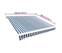 Awning Top Sunshade Canvas Blue & White 13.1'x9.8' (Frame Not Included)