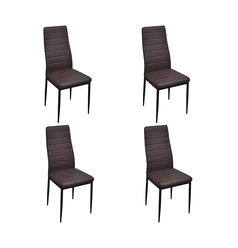 Dining Chairs 4 pcs Brown Faux Leather
