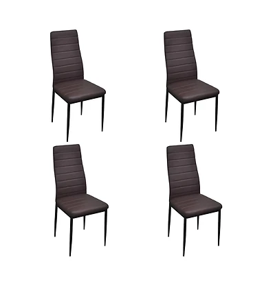 Dining Chairs 4 pcs Brown Faux Leather