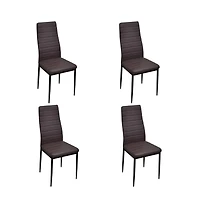 Dining Chairs 4 pcs Brown Faux Leather
