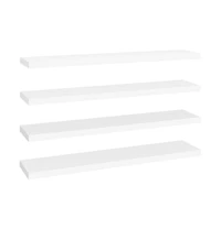 Floating Wall Shelves 4 pcs White 47.2"x9.3"x1.5" Mdf