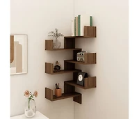 vidaXL Wall Corner Shelves 2 pcs Brown Oak 15.7"x15.7"x19.7" Engineered Wood
