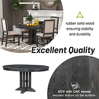 Streamdale Farmhouse Round Extendable Dining Table (Natural Wood)