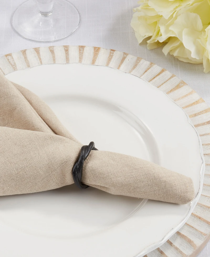 Saro Lifestyle Twisted Resin Napkin Ring Set of 4,Set