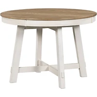 Streamdale Furniture Oak Wood Farmhouse Dining Table with Extendable Leaf