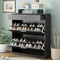 Streamdale Slim Entryway Organizer with Shoe Storage and Led Light