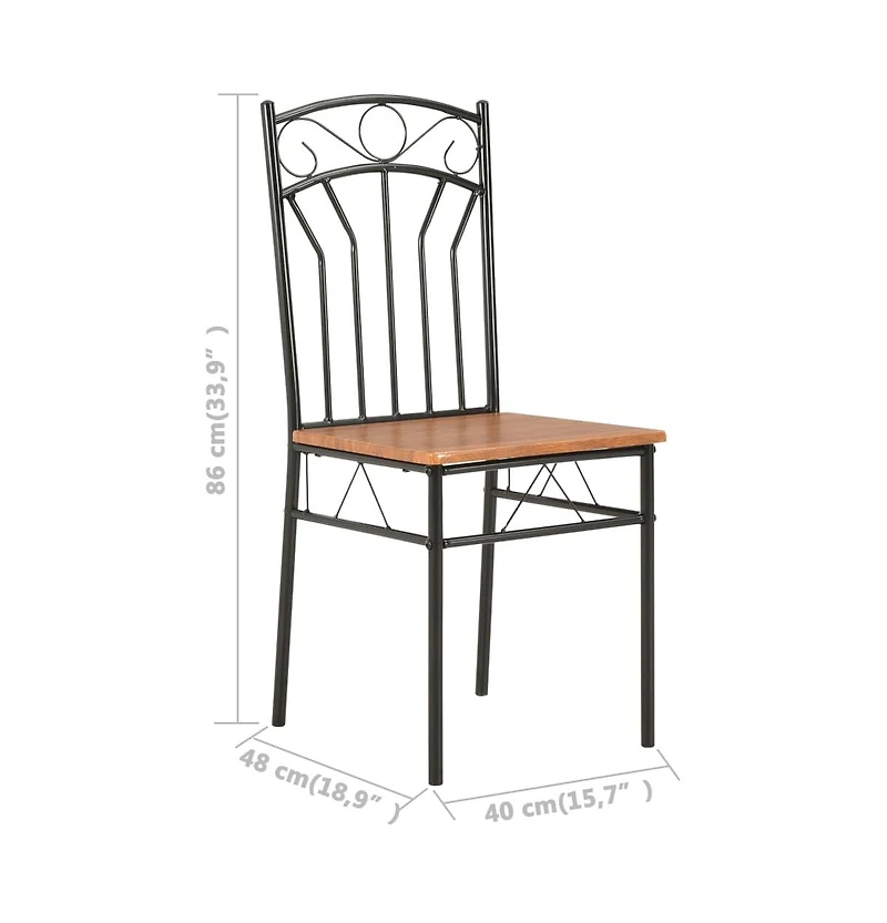 vidaXL Dining Chairs 4 pcs Brown Mdf