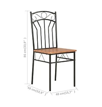 vidaXL Dining Chairs 4 pcs Brown Mdf