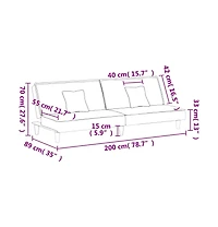 vidaXL Sofa Bed Black Fabric