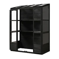 Simplie Fun 78" Wooden Greenhouse Cold Frame with Skylights, Shelves