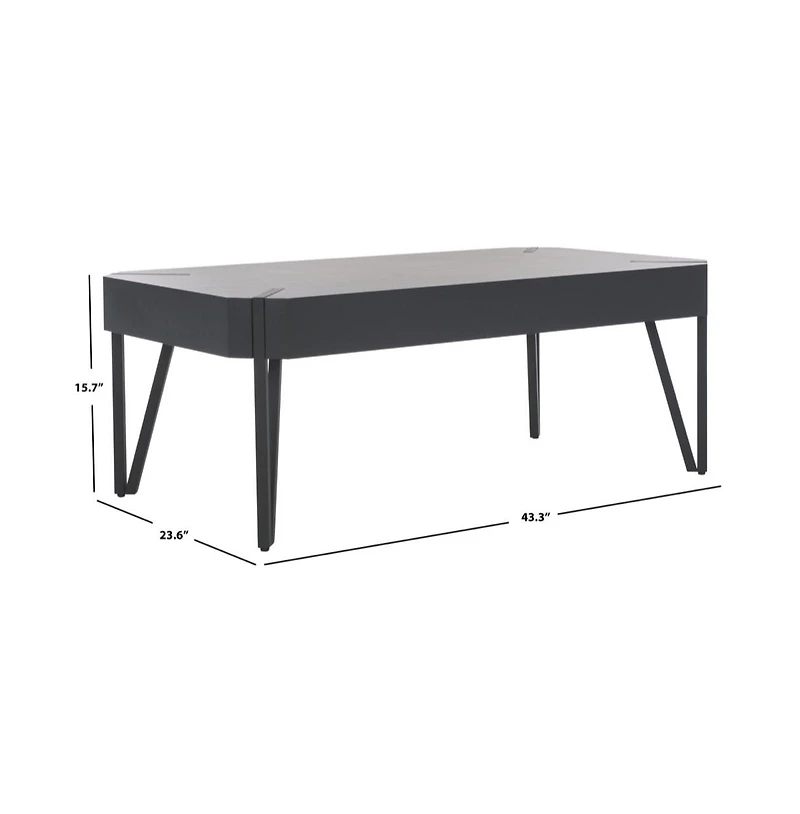 Safavieh Liann Rustic Midcentury Wood Top Coffee Table