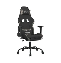 vidaXL Gaming Chair with Footrest Black and Camouflage Fabric