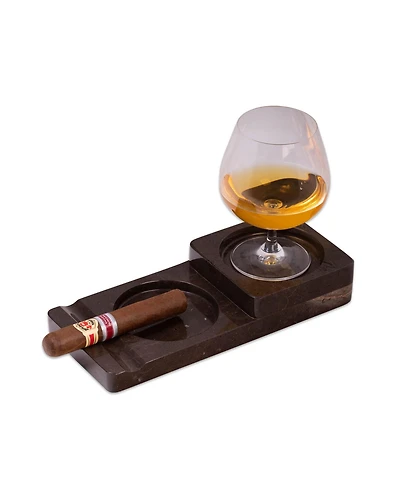 Bey-Berk Genuine Marble Cigar Ashtray and Coaster