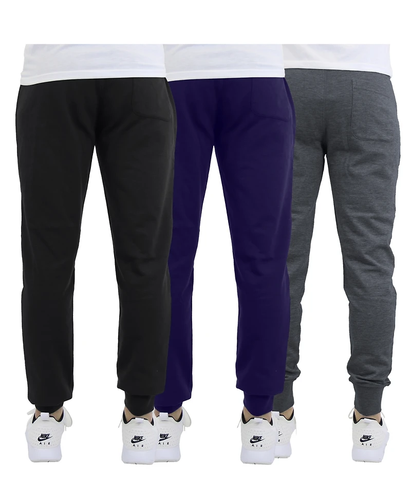 Blue Ice Men's Modern Fit Heavyweight Classic Fleece Jogger Sweatpants- 3 Pack