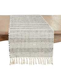 Saro Lifestyle Contemporary Dash Stripe Table Runner, 16"x72"