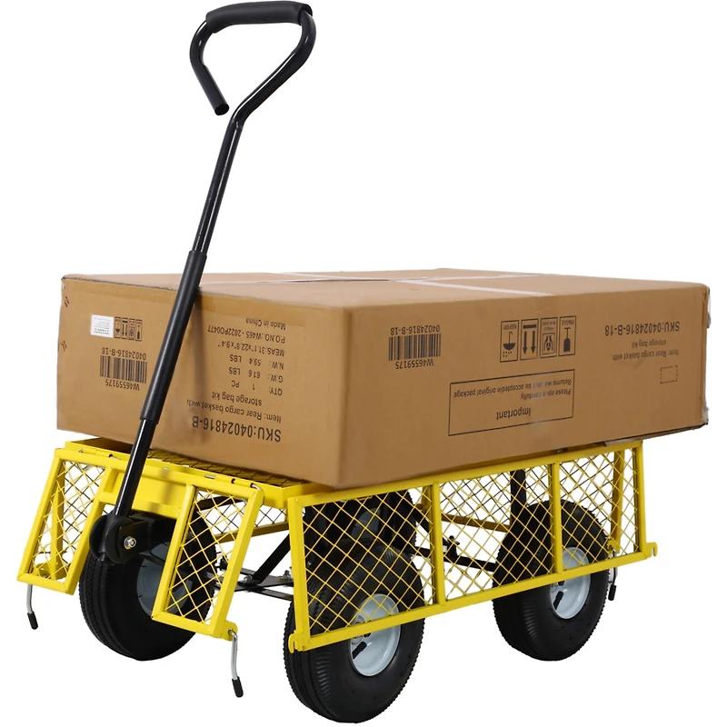 Streamdale Steel Garden Cart with Removable Sides, 3 Cu Ft, 550 Lb