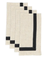 Saro Lifestyle Grosgrain Accent Napkin Set of 4, 20"x20"