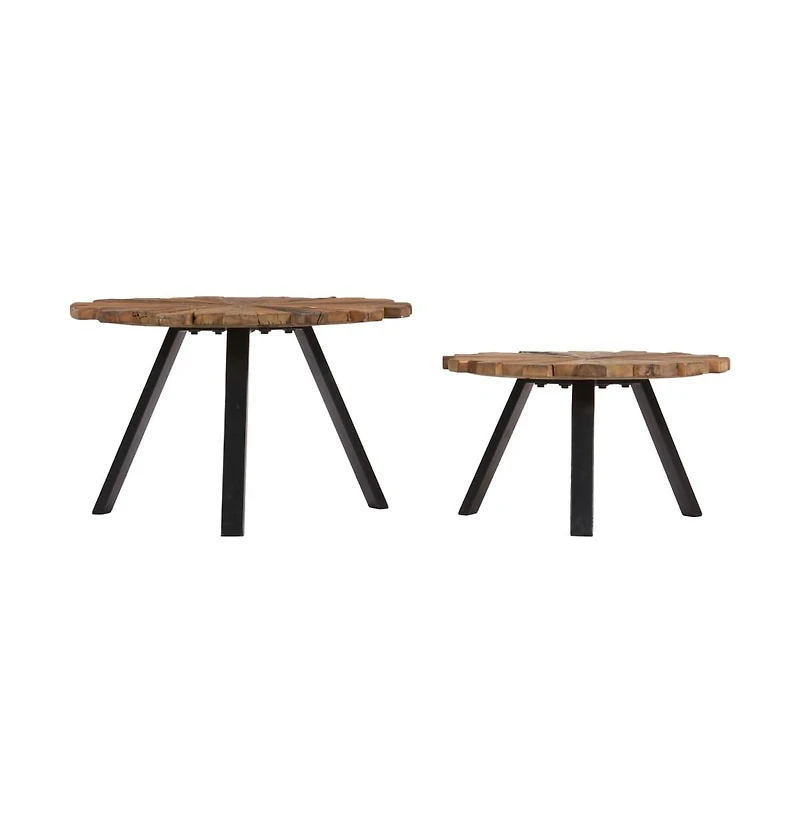 vidaXL Coffee Tables 2 pcs Solid Reclaimed Wood