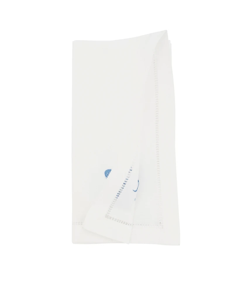 Saro Lifestyle Ocean Treasures Embroidered Octopus Napkin Set of 6, 20"x20"
