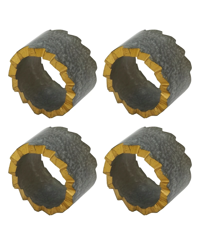 Saro Lifestyle Resin Artistry Napkin Ring Set of 4