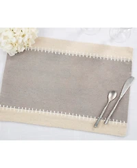 Saro Lifestyle Whipstitched Border Design Placemat Set of 4, 14"x20"