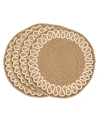 Saro Lifestyle Rustic Rope Weave Placemat Set of 4,12"x12"