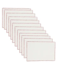 Saro Lifestyle Celena Collection Whip Stitched Design Cotton Placemat Set of 12, 13"x19"