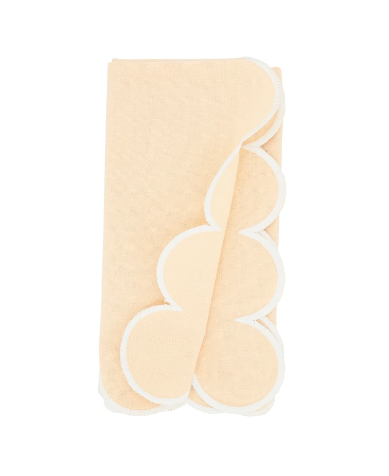 Saro Lifestyle Scalloped Hem Napkin Set of 4,20"x20"