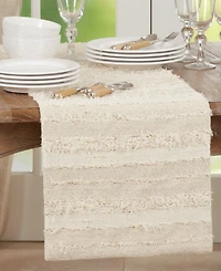 Saro Lifestyle Fringe Stripe Design Table Runner