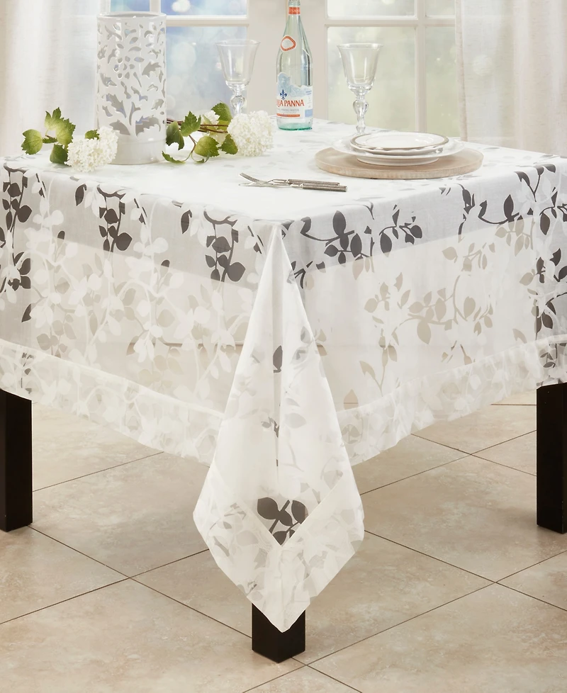 Saro Lifestyle Sheer Elegance Burnout Voile Vine Design Table Runner